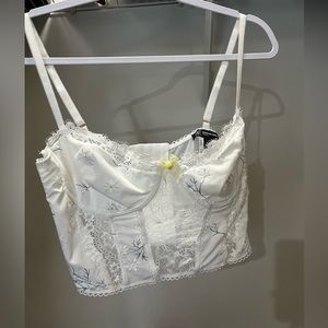 White floral lace lingerie/top
